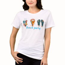 ビーチパーティーの女性用Tシャツ