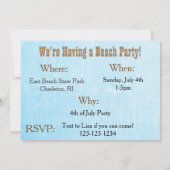 ビーチパーティーの招待パーソナライズされたは 招待状 (裏面)