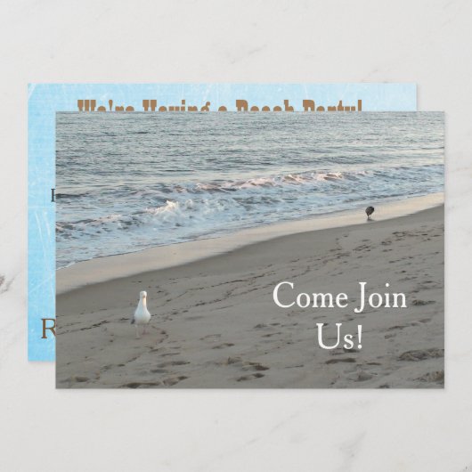 ビーチパーティーの招待状は個別にカスタマイズできます 招待状 (正面/裏面)