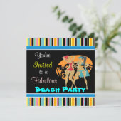 ビーチパーティーの招待状 招待状 (スタンド正面)