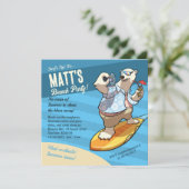 ビーチパーティーの追加詳細サーフィンポーラーベア 招待状 (スタンド正面)