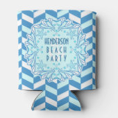 ビーチパーティーアールデコシェルおよびヘリンボーンカスタム 缶クーラー (裏面)