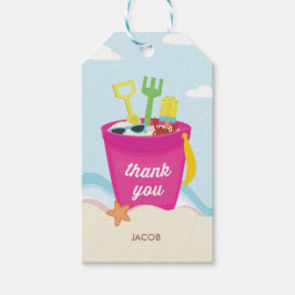 ビーチパーティーキッドの女の子の誕生日パーティーメッセージカード ギフトタグ