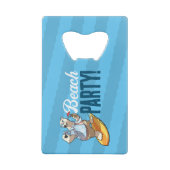 ビーチパーティークールサーフィンポーラベアとカクテル クレジットカード栓抜き (裏面)