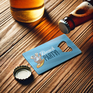 ビーチパーティークールサーフィンポーラベアとカクテル クレジットカード栓抜き