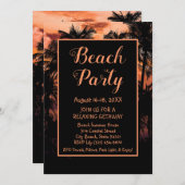 ビーチパーティーゲタウェイバケーション招待状 招待状 (正面/裏面)