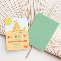 ビーチパーティーサマーサンドキャッスルレトロ誕生日