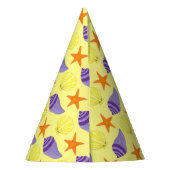 ビーチパーティーシーシェルシーシェルズイエローパープル パーティーハット (裏面)