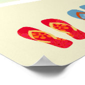 ビーチパーティーハッピーバースデーサイン ポスター (角)