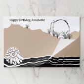 ビーチパーティーハッピーバースデー名 ペーパーパッド (折り畳み)