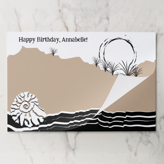 ビーチパーティーハッピーバースデー名 ペーパーパッド (折り畳み)