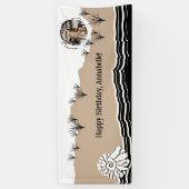 ビーチパーティーハッピーバースデー名 横断幕 (縦)