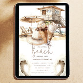 ビーチパーティーバースデーパステルサンド 招待状