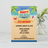 ビーチパーティーバースデー招待状 招待状 (スタンド正面)