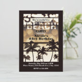 ビーチパーティーパームツリーズトロピカルゴールデンナイトグラム 招待状 (スタンド正面)