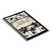 ビーチパーティーパームツリーズトロピカルホワイトホットナイト ノートブック (右側)