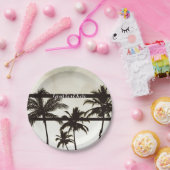 ビーチパーティーパームツリーズトロピカルホワイトホットナイト ペーパープレート (パーティー)
