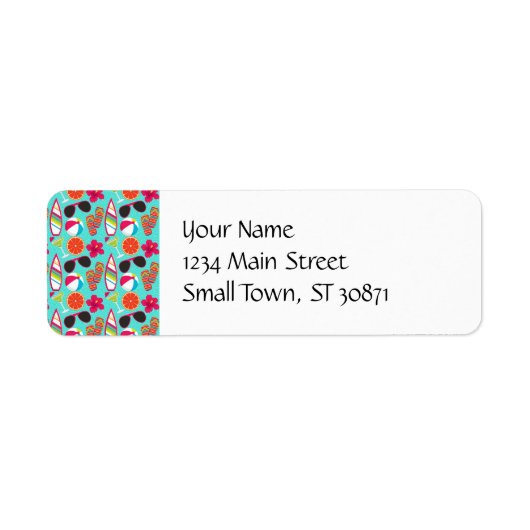 ビーチパーティービーチサンダルサングラスビーチボールティール（緑がかった色） ラベル (正面)