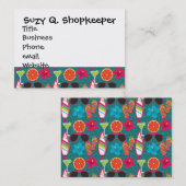 ビーチパーティービーチサンダルサングラスビーチボールブルー 名刺 (正面/裏面)