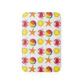 ビーチパーティービーチボールサンカニスターフィッシュシーショア バスマット (正面縦)