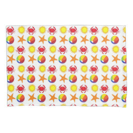 ビーチパーティービーチボールサンカニスターフィッシュシーショア 枕カバー