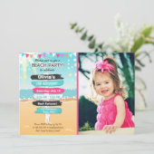 ビーチパーティービーチ誕生日ビーチ招待 招待状 (スタンド正面)