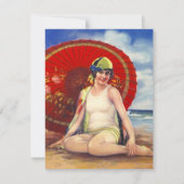 ビーチパーティーフラッパエラスタイルクロッシュ招待状 招待状 (正面)