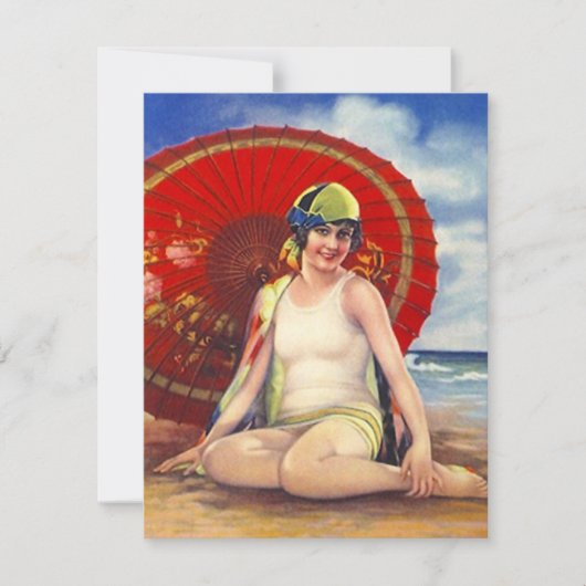 ビーチパーティーフラッパエラスタイルクロッシュ招待状 招待状 (正面)