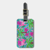 ビーチパーティーフラミンゴス&パームズラゲッジタグ ラゲッジタグ (正面縦)