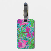 ビーチパーティーフラミンゴス&パームズラゲッジタグ ラゲッジタグ (裏面縦)