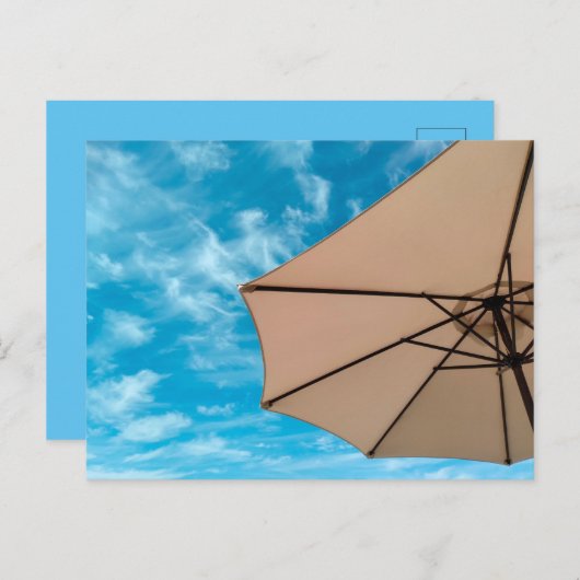 ビーチパーティーブルースサン海の傘ポップ・アートの色 インビテーションポストカード (正面/裏面)