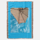 ビーチパーティーブルースサン海の傘ポップ・アートの色 スローブランケット (正面縦)