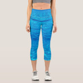 ビーチパーティーブルースサン海ウォーターポップ・アートのプールカラー カプリレギンス (正面)