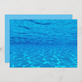 ビーチパーティーブルースサン海ウォーターポップ・アートのプールカラー 招待状 (正面/裏面)