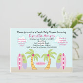 ビーチパーティーベビーシャワー招待状 招待状 (スタンド正面)