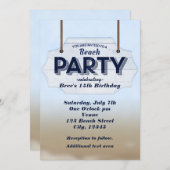 ビーチパーティーホワイトウッドサイントロピカル招待状 招待状 (正面/裏面)