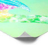 ビーチパーティーマーメイドテール子供の誕生日歓迎 ポスター (角)