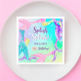 ビーチパーティーマーメイドテール海子供の誕生日 スタンダードカクテルナプキン