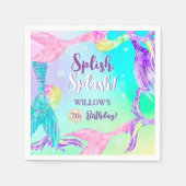 ビーチパーティーマーメイドテール海子供の誕生日 スタンダードカクテルナプキン (正面)