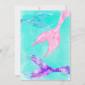 ビーチパーティーマーメイドテール海子供の誕生日 招待状 (裏面)