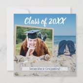 ビーチパーティー卒業写真 招待状 (正面)