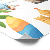 ビーチパーティー夏の最初の誕生日フォトマイルストーン ポスター (角)