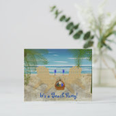 ビーチパーティー招待状テンプレート 招待状 (スタンド正面)