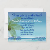 ビーチパーティー招待状テンプレート 招待状 (裏面)