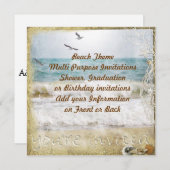 ビーチパーティー数々の目的招待状 招待状 (正面/裏面)