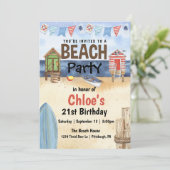 ビーチパーティー水彩招待状 招待状 (スタンド正面)