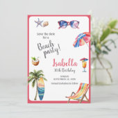 ビーチパーティー熱帯の夏の日付を保存 セーブザデート (スタンド正面)