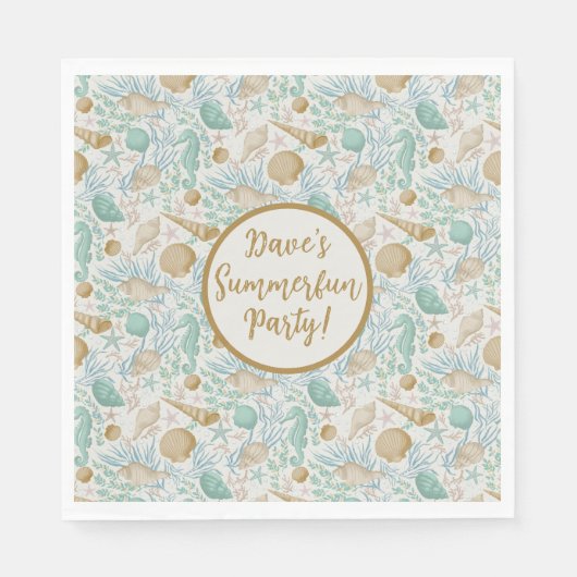 ビーチパーティー紙ナプキンズスタンダードルンチョン スタンダードランチョンナプキン (正面)