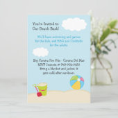 ビーチパーティー誕生日パーティーの招待 招待状 (スタンド正面)