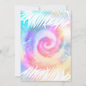 ビーチパーティー誕生日ピンク絞り染めガールビーチパーティー 招待状 (裏面)